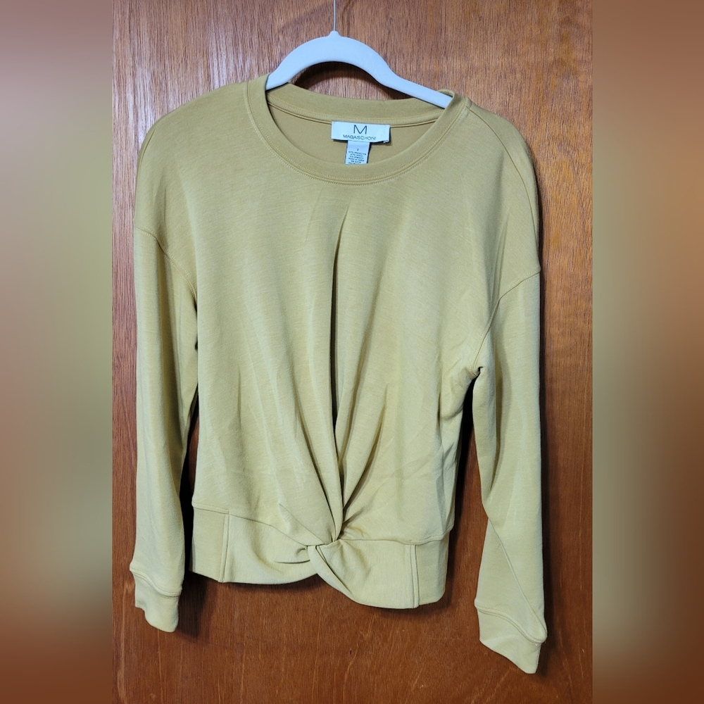 Magaschoni Twist Front Top Size Small Mustard Yellow (0011)